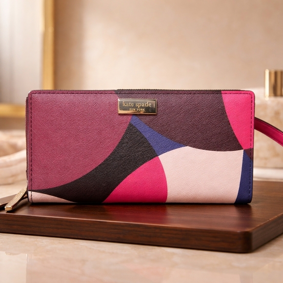 kate spade Handbags - kate spade Pink Multi Geometric Wallet